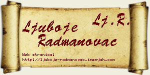 Ljuboje Radmanovac vizit kartica